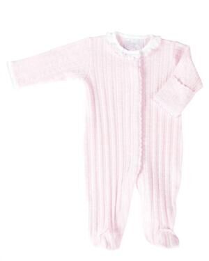 NEW THE YELLOW LAMB kids' amory footed pajamas in pink